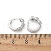 Brass Clear Cubic Zirconia Hoop Earrings EJEW-Q014-25P-3