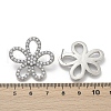 Flower Brass ABS Imitation Pearl Stud Earrings EJEW-M082-07P-4
