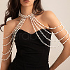 Plastic Imitation Pearl Round Beaded Multilayer Bridal Shoulder Chains WG39BFF-01-2
