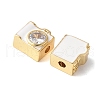 Brass Pave Clear Cubic Zirconia Beads KK-H449-86G-01-2