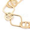 304 Stainless Steel Oval & Rhombus Link Chain Bracelets for Women BJEW-K249-01G-2
