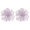 Resin Flower Stud Earrings with 304 Stainless Steel Pins EJEW-JE05359-01-1