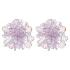 Resin Flower Stud Earrings with 304 Stainless Steel Pins EJEW-JE05359-01-1