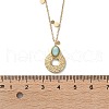 304 Stainless Steel & Oval Natural Flower Amazonite Donut Pendant Necklaces for Women NJEW-A045-02G-5