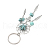 Alloy Magnesite Synthetic Turquoise Keychain HJEW-JKC01248-5
