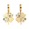 Left and Right Clover 304 Stainless Steel Dangle Earrings EJEW-L283-082G-1