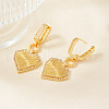 Elegant Brass Clear Cubic Zirconia Heart Hoop Earrings QB5366-2-1