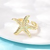 Ocean Theme Brass Cuff Rings RJEW-C135-01G-16-3