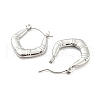 Non-Tarnish Chunky Rhombus 304 Stainless Steel Hoop Earrings for Women EJEW-C067-02P-2