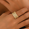 Brass Micro Pave Cubic Zirconia Finger Rings for Women YO5989-3-1