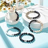 Natural Lava Rock & Gemstone Stretch Bracelet with Alloy Jesus Beads BJEW-JB08013-2