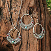 Bohemian Ethnic Style Zinc Alloy & Synthetic Turquoise Pendant Necklaces & Dangle Earrings Sets WG7E01E-07-1