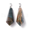 Natural Indian Agate Pointed Pendants G-I314-02P-19-2