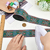 Ethnic Style Polyester Jacquard Flower Ribbons SRIB-WH0011-263A-3