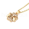 Brass Micro Pave Clear Cubic Zirconia Pendant Necklaces for Women NJEW-E106-05KCG-01-1