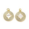 Brass Micro Pave Clear Cubic Zirconia Pendants KK-K365-02E-G-1