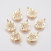 Brass Micro Pave Cubic Zirconia Charms KK-A144-028G-1