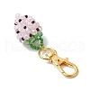 Glass Seed Beaded Strawberry Pendant Decoration HJEW-MZ00160-02-4