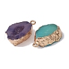 10Pcs 5 Colors Druzy Geode Resin Pendants RESI-YW0001-47-2