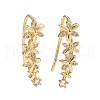 Cubic Zirconia Flower Dangle Earrings EJEW-A069-04G-1