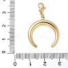 304 Stainless Steel Rhinestone Double Horn/Crescent Moon Pendant Decoration STAS-S165-42G-3