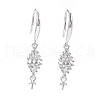 Rhodium Plated 925 Sterling Silver Earring Hooks STER-D035-36P-1