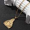 304 Stainless Steel Religion Pendant Necklaces NJEW-Z058-05G-3