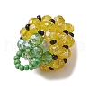 Glass Seed Beaded Pendants PALLOY-GD00003-01-4