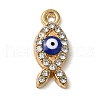 Alloy Enamel Rhinestone Glass Pendants X1-ENAM-U003-02G-06-1