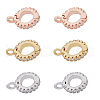 HOBBIESAY 6Pcs 3 Colors Brass Cubic Zirconia Enhancer Shortener Bails ZIRC-HY0001-11-1