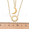 304 Stainless Steel Double Layered Sun Moon Pendant Necklaces NJEW-Z081-02G-4