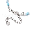 4Pcs 4 Colors Summer Natural Shell & Synthetic Magnesite Star & Glass Seed Beaded Anklets AJEW-AN00680-5