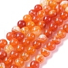 Natural Striped Agate/Banded Agate Beads Strands X-G-G582-8mm-62-1
