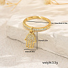 Brass Micro Pave Cubic Zirconia Pendant Finger Rings for Women OA1254-2-2