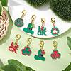 16Pcs 16 Styles Saint Patrick's Day Theme Alloy Enamel Pendant Decoration HJEW-JM02385-2