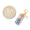 Natural Lapis Lazuli Chips inside Glass Wishing Bottle Pendant Decoration HJEW-JM03307-03-3