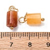 Natural Red Aventurine Column Charms with 304 Stainless Steel Jump Rings G-Q032-01E-3