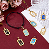 DICOSMETIC 8Pcs 8 Colors Ion Plating(IP) 304 Stainless Steel Pendants STAS-DC0016-24-5