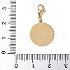 Flat Round with Sun 304 Stainless Steel Enamel Pendant Decoration STAS-S165-01A-G-3