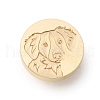 Golden Tone Wax Seal Brass Stamp Heads AJEW-U008-03G-04-1