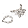 Brass Micro Pave Clear Cubic Zirconia Fold Over Clasps KK-G505-07P-2