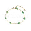 Natural Green Agate Beads Anklets Set for Girl Women AJEW-AN00450-04-3