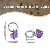 20Pcs 10 Styles Natural Mixed Gemstone and Glass Pendants PALLOY-FH00002-2