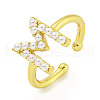 Rack Plating Brass Open Cuff Rings for Women RJEW-F162-01G-M-1