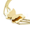 304 Stainless Steel 3-Strand Box Chain Butterfly Link Bracelets for Women BJEW-C071-01G-2