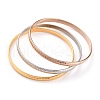 3Pcs 3 Colors Women's Simple Fashion 304 Stainless Steel Stackable Buddhist Bangles BJEW-H547-06-2