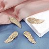 CHGCRAFT 6 Pairs Wing Alloy Brooches JEWB-CA0001-08LG-4
