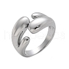 304 Stainless Steel Cuff Rings for Women RJEW-A063-01F-P-2