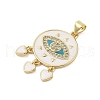 Rack Plating Brass Micro Pave Cubic Zirconia Pendants KK-Z074-06G-2