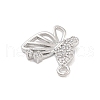 Brass Pave Clear Cubic Zirconia Pendants KK-Z061-08P-01-2